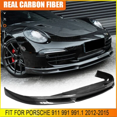 Alerón labial parachoques delantero de carbono real para Porsche 911 Carrera 991 991.1 2012-15  Foto 1 de 4