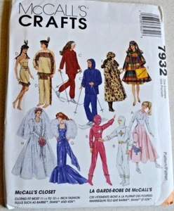  McCall's Closet Uncut #7932 639 11.5" 12.5" Fashion Doll Clothes Pattern Poodle - Picture 1 of 3