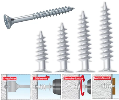 TOX-DÜBEL TOX Dämmstoffdübel Fassadendübel Dübel WDVS Spiraldübel Isolationsdübel Set