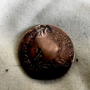 INGLATERRA MEDIO PENIQUE 1774 GEORGE 111 - Imagen 1 de 4