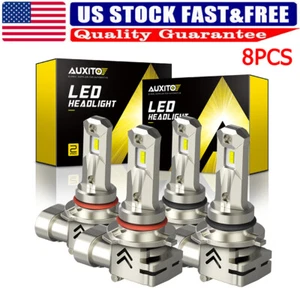 AUXITO 8PCS 9005 9006 High Low Beam LED Headlight Head Lamps Kit White CANBUS - Picture 1 of 12