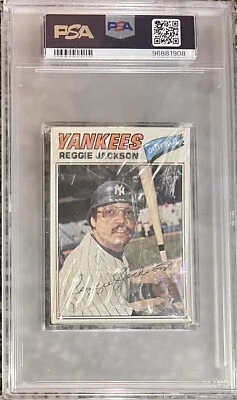Reggie Jackson Topps 1977 Burger King NY Yankees paquete de violonchelo PSA 7 casi nuevo HOF Foto 1 de 2