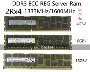 Samsung 4GB 8GB 16GB DDR3 1333MHz 1600MHz ECC REG Registered Server Memory lot - Picture 1 of 25