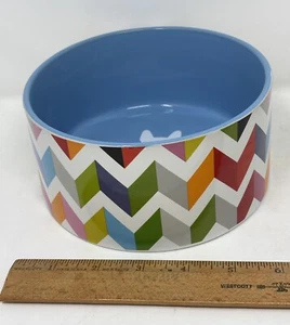 Cuenco de cerámica French Bull Eat Drink Accent perro 6”x 3” multicolor NUEVO - Imagen 1 de 8