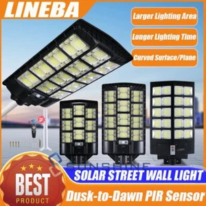 Commercial 9999999LM Outdoor Dusk to Dawn Solar Street Light IP67 Road Lamp+Pole - Picture 1 of 145