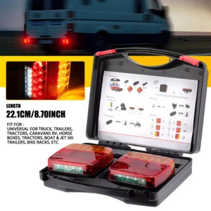 12-24V Wireless USB Magnetic LED Tail Lights kit Towing Trailer Rear Lights 2x - Picture 1 of 16