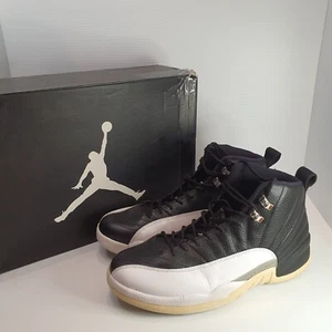 US Men 9 - AIR JORDAN 12 RETRO Playoff Black White (2012) Basketball Sneakers - Picture 1 of 10