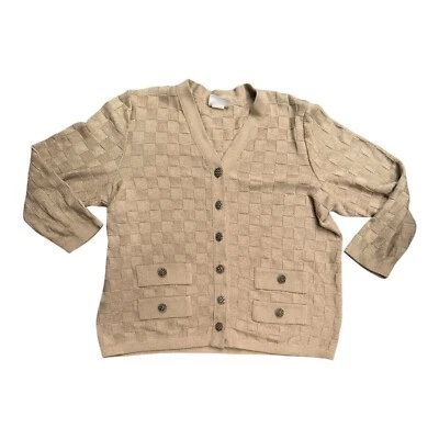 Cárdigan Vintage Cuadros Caqui Tostado Mujer’s XL Disfraz Kurt Cobain Años 80 90 Foto 1 de 4