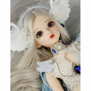 1/3 BJD Muñeca Bola Articulada Ojos Femeninos Ropa Maquillaje para Cabello Niñas Corona Conjunto de Regalo - Imagen 1 de 12