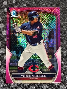 2023 Bowman Chrome Mega Box Yasser Mercedes Pink Mojo Refractor /199 BCP-202 - Bild 1 von 2