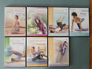 Lof Of 7 Stott Pilates DVDs - Pilates On A Roll, Mat, Ball, Stretch Levels 1-3 - Picture 1 of 7