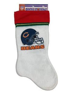 Vtg NFL Chicago Bears Topperscot Christmas Stocking White Felt NWT - Picture 1 of 4