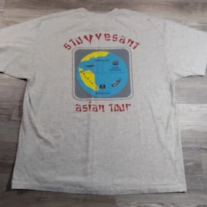 T-shirt Stuyvesant Asian Tour vintage grafica militare uomo XL Hanes 50/50 - Foto 1 di 13
