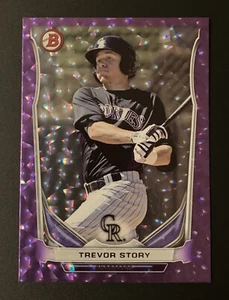 2014 Bowman Draft “Purple Foil” Trevor Story RC #’d 27/99 Old Rockies Jersey #!! - Picture 1 of 4