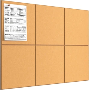 Large Cork Board for Wall 36" X 24", Mustard Yellow Bulletin Board, 6 Pack Felt - Picture 1 of 6