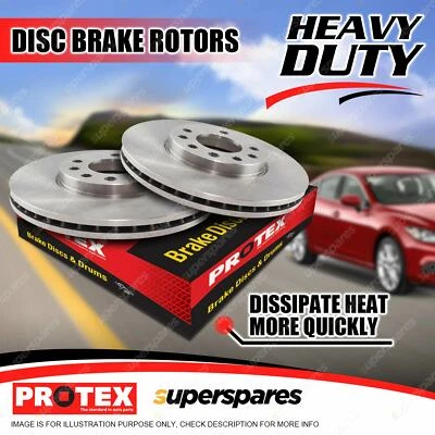 2 Front Protex Disc Brake Rotors for Mitsubishi Magna TE TF - TJ TL TR TS TW - image 1 of 2