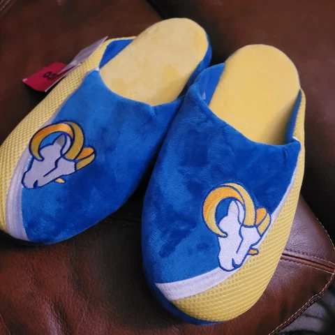 FOCO NFL Los Angeles Rams LA Slippers Slides Size XL Male NWT Cover