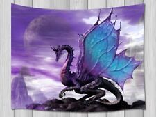 Purple Dragon Wall Art Extra Large Tapestry Wall Hanging Medieval Poster Fabric