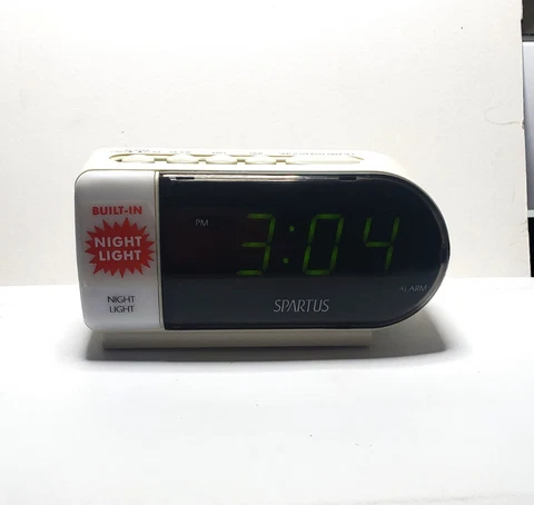Spartus Alarm Clock Digital Night Light Snooze #1188 Works Great Cover