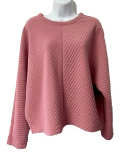 A New Day Women’s Size Large Quilted Sweatshirt Pink - Picture 1 of 4
