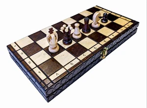 Medium King Wooden Chess Set-13.75 x13.75 inch Board Hand Carved - Picture 1 of 6