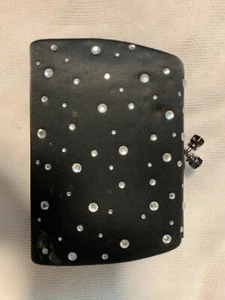 VALERIE STEVENS BLACK RHEINSTONE EVENING BAG W/ MIRROW AND SHOULDER CHAIN NEW 11 - Picture 1 of 4