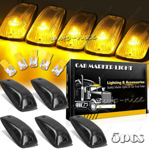 5x Amber Cab Marker Top Roof Running Light Kit For Chevy GMC C1500 C2500 C3500