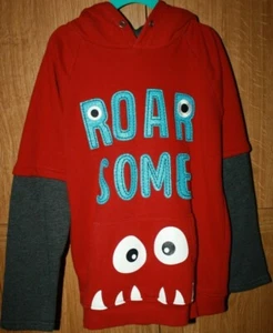 36 Kids Boy's Hoodie "Roarsome" Size 8 Red GUC - Picture 1 of 6