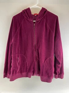 Mossimo Jacket Women's Size 1X Burgundy Full Zip Hoodie Long Sleeve Zip Pocket - Picture 1 of 9