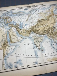 1873 Deutsche Sprache Gebirgsasien Historisch 1800er Antik Karte Wandbild - Bild 1 von 22