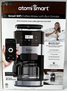 atomi smart Coffee Maker with Burr Grinder - WiFi, Voice-Activated “Read” - Picture 1 of 15