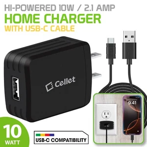 Cellet 10 Watt / 2.1 Amp Fast Charging USB-C Home Charger Compatible with iPhone - Picture 1 of 10