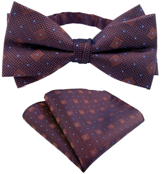 Pajarita ajustable preatada para hombre lunares azul pajarita pañuelo boda fiesta Foto 1 de 1