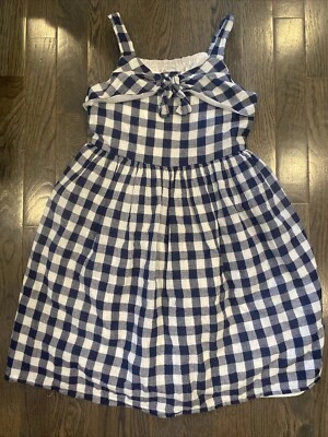 Girls Pippa & Julie Blue And White Plaid Gingham Summer Sun Dress Size 6X - Image 1 of 3