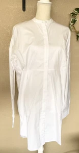 NWTS CAARA Women’s White Long Sleeve Tria Linen Shirt Dress Size Small - Picture 1 of 10