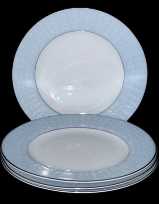 Juego de 4 platos de pan y mantequilla Mikasa Duxbury azul claro blanco platino Foto 1 de 4