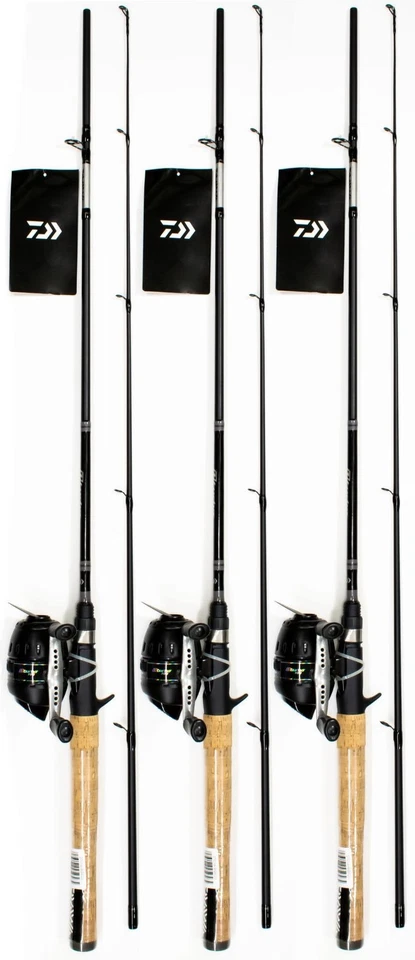 (LOT OF 3) DAIWA D-TURBO DTC 6' MEDIUM 2 PIECE SPINCAST COMBO DTC100-B/G602M - Image 1 of 1