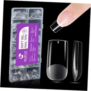 Soft Gel Full Cover Nail Tips Kit for Soak Off Nail Extensions, 552 Pcs Clear - Picture 1 of 7