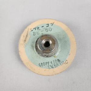 Nitto Denji DE-50 500PF ±10% High Voltage Ceramic Capacitor Condenser T.V.5KVAC - Bild 1 von 3
