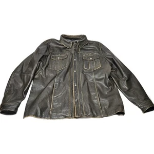 Scully Leather Jacket 100 Percent Cotton Lined Mens Size Large Chocolate - Picture 1 of 15