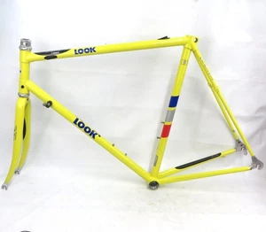 LOOK KG171 ROAD BIKE FRAMESET Carbon Headset Included 58cm Yellow 1997 - Picture 1 of 22