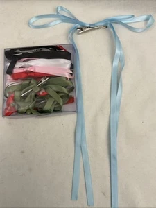 6 Pack Long Solid Satin Hair Ribbon Bows Alligator Clips Hair Barrettes 9"X 12" - Picture 1 of 4