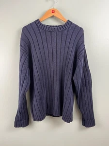 Vintage Banana Republic Herren Zopfmuster Fischer Pullover Herren L Baumwolle Blau - Bild 1 von 6