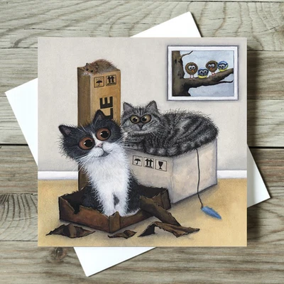 TOMCAT CARDS Funny Cat Greeting Card 15cm – Tamsin Lord ‘Good Bad & Hungry’ Design