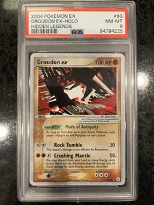 2004 Pokemon Groudon EX Holo #93/101 Hidden Legends Ultra Rare PSA 8 Recent Cert - Picture 1 of 2