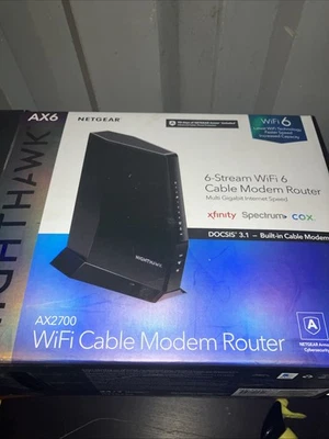 NETGEAR CAX30 AX2700 Nighthawk DOCSIS 3.1 2.7Gbps WiFi Cable Modem Router - Image 1 of 4