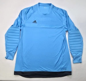 Camiseta de portero Adidas para hombre XL azul negro manga larga coderas uso limitado - Imagen 1 de 10