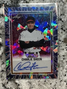 CHARLIE SHEEN 2025 Leaf Vivid Baseball AUTO BLUE ICE 4/6  WILD THING - Picture 1 of 2