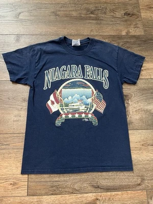 Camiseta De Colección Y2K Azul Cataratas del Niágara Juvenil Grande 100% Algodón EE. UU. y Canadá Foto 1 de 4