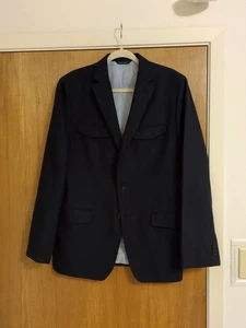 Chaqueta Blazer Banana Republic Para Hombres 42R Ajuste A Medida Mezcla Lana Azul Italiana - Imagen 1 de 7
